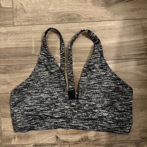 Gray Patterned Sports Bra